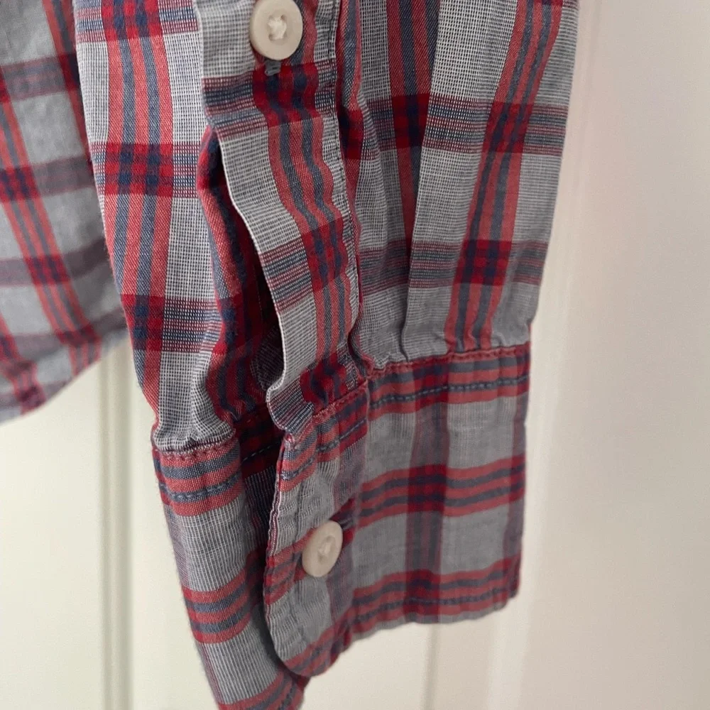 J.Crew men's Sz M Oxford blue and red plaid shirt - Picture 5 of 6